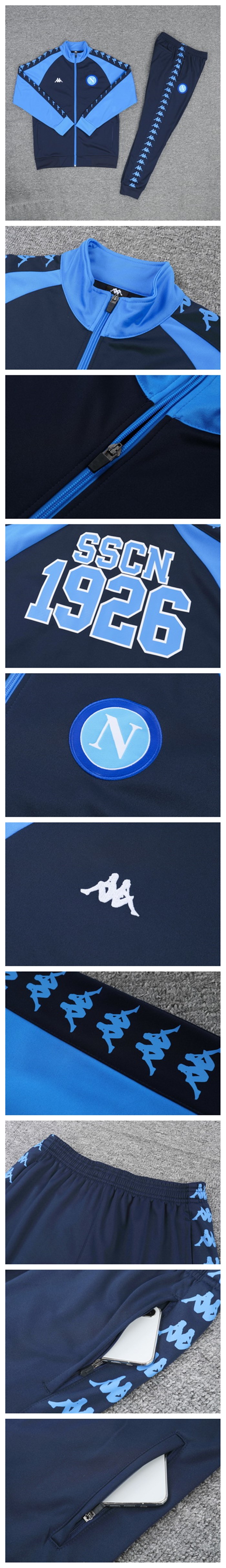 19-20 Napoli Deep Blue High Neck Collar Training Jacket - Click Image to Close